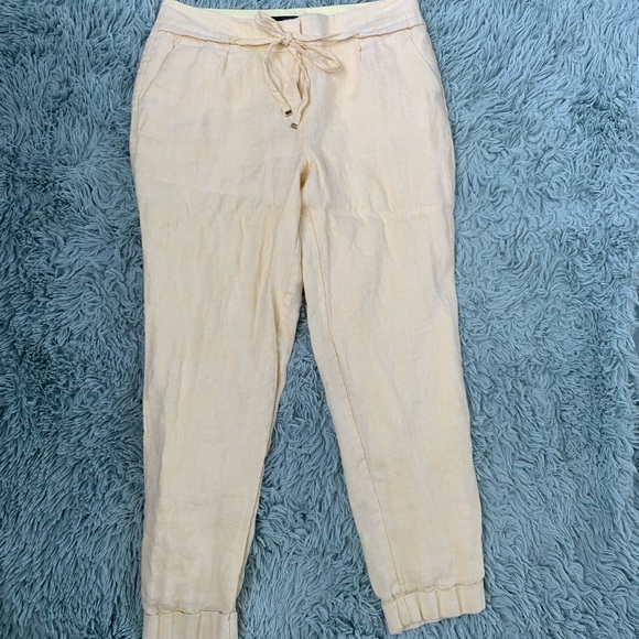 The Limited Pants & Jumpsuits Limited Yellow Linen Pants Poshmark